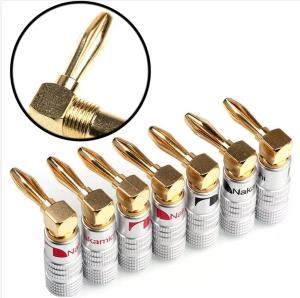 China Hexie Right Angle Nakamichi Banana Plugs Jack Silver Color Multiscene wholesale