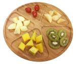 divided large round wood bamboo snacks fruit serving tray