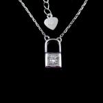 Cute Heart Shape Asian Style Necklace In Zirconia Envelope Letter Design