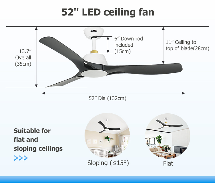 Living Room LED Ceiling Fan with Plastic Blades and REACH Certificate by 1stshine