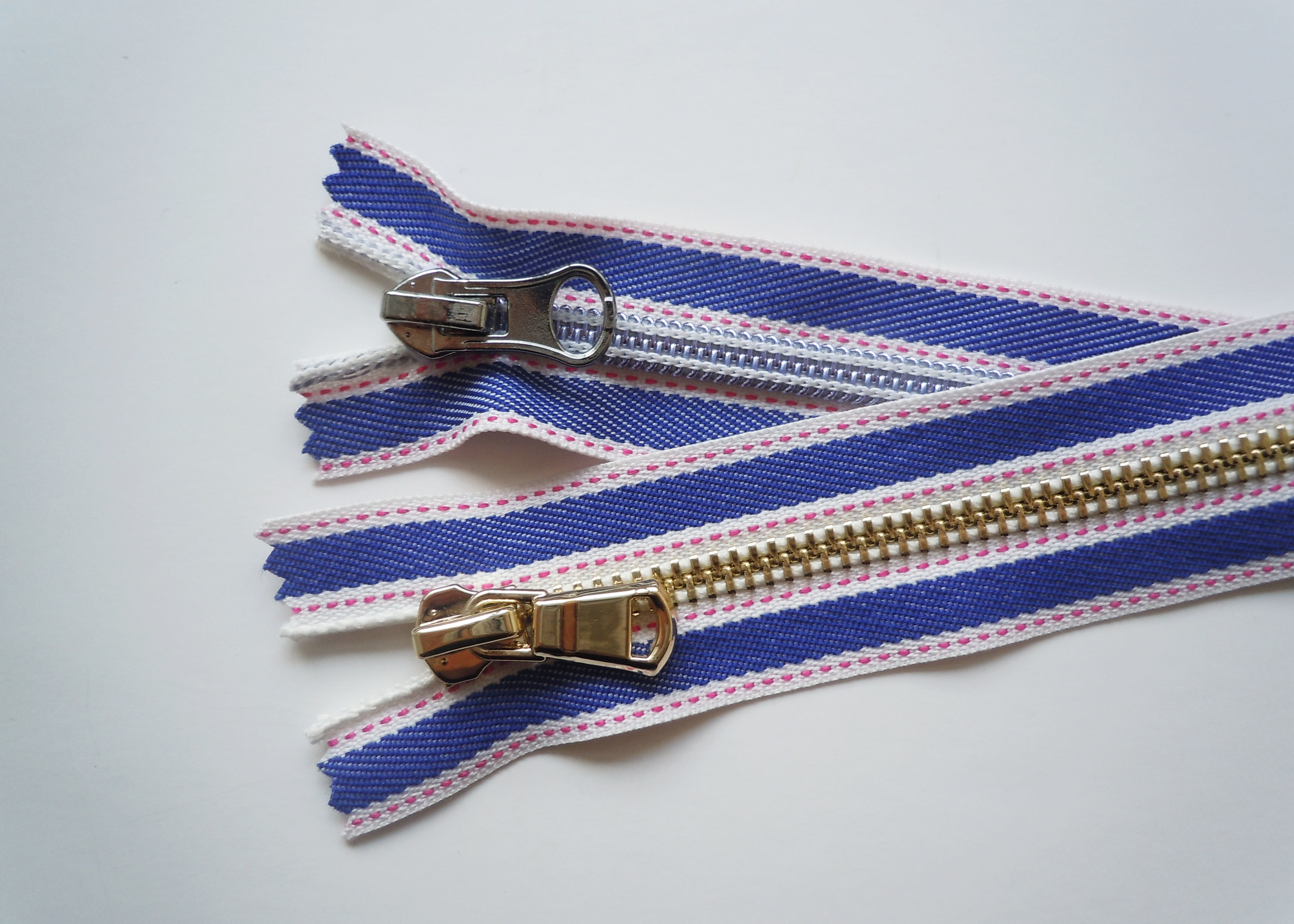 #15 Canvas zipper , Metal Teeth Zipper with Golden & Silver Pull zipper bag