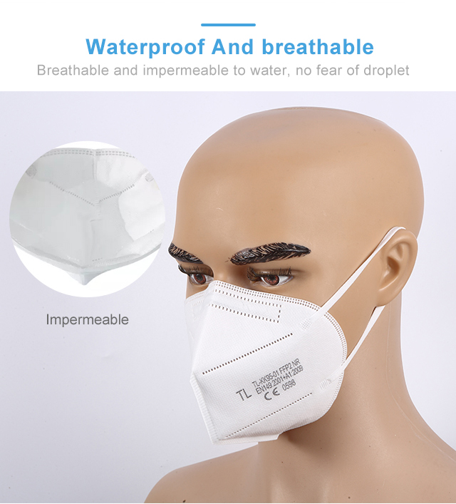 Factory Wholesale 5 ply KN95 Disposable Earloop Mask Folding Face Mask