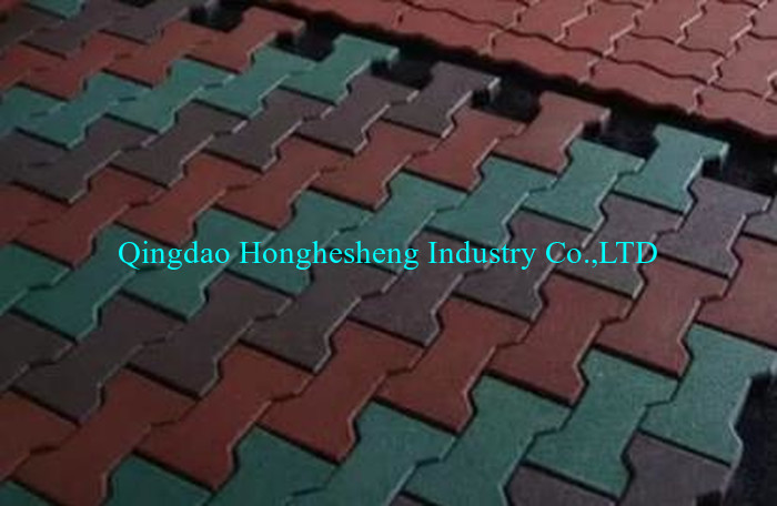 Crumb Rubber Tile Making Machine Interlocking With 50T Mold Closing Force