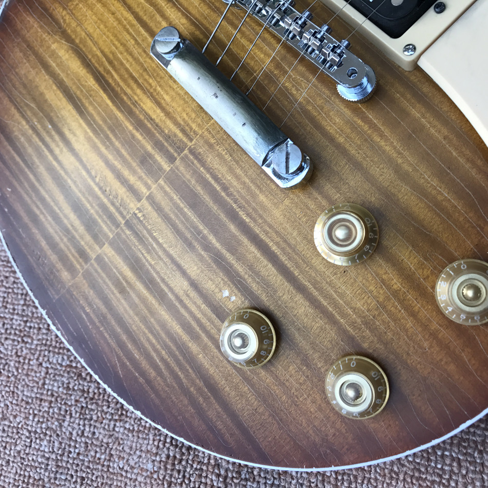 New high quality relic standard LP electric guitar, Tobacco burst, Tune-o-Matic bridge relic electric guitar