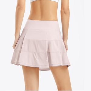 China Nylon Womens Golf Clothes Tennis Sports Skort Skirts Pink Printing wholesale