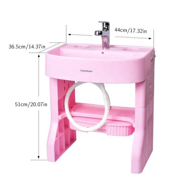 45*30*50cm Kids Bathroom Sink Smart Children Learning Wash Basin Height