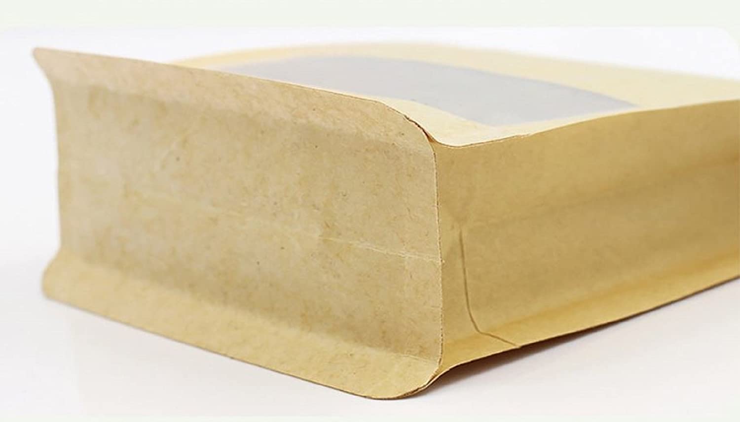 Coffee Beans Packaging Bags Kraft Paper Zipper Pouch With Window