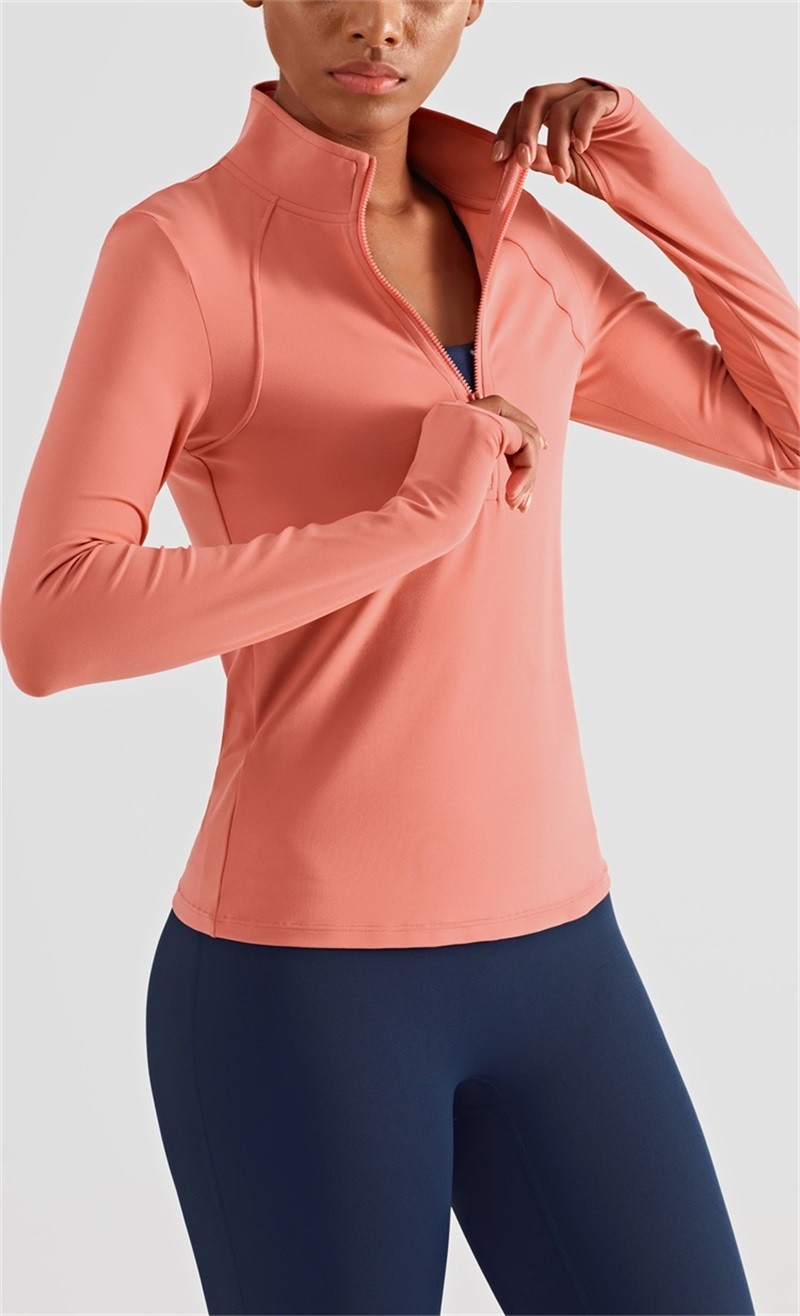 Womens Horse Riding Tops Base Layer Half Zipper Flexible Long Sleeve