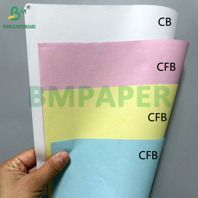50gsm 60gsm 8.5" x 14" Pink Blue Color Carbonless Paper For Delivery receipt