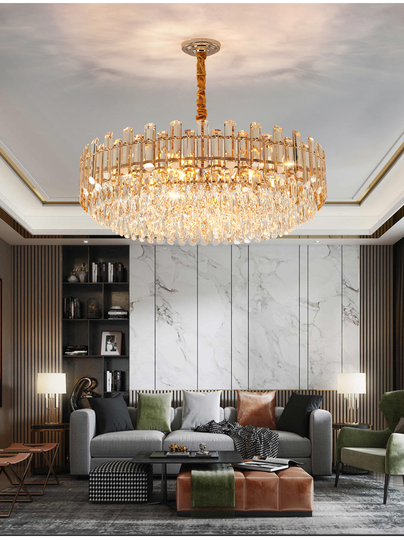 Modern chandelier for living room round bedroom Smoky grey postmodern chandelier(WH-CY-201)