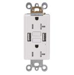 20A GFCI Receptacle Tamper Resistant With 5V 2.4A USB