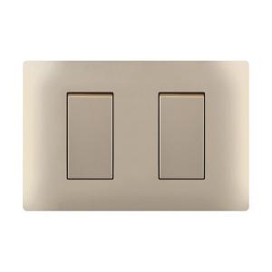 China Residential 2 Gang Intermediate Switch , Gold Light Switch Flame Resistant wholesale