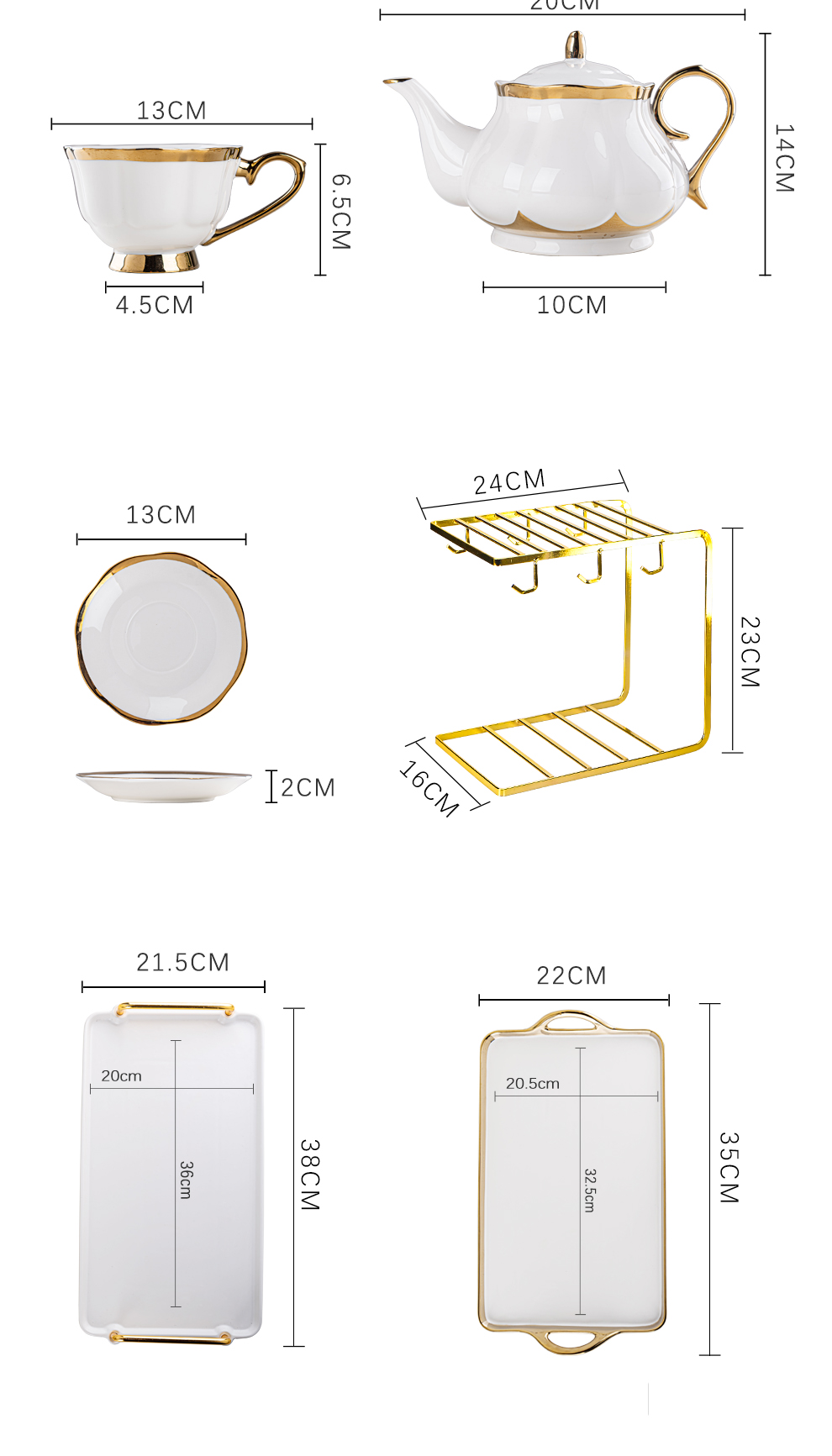 Stylish Luxury Gold Rim Coffee Cup Set Ceramic Tea Cup Coffee Mug And Saucer