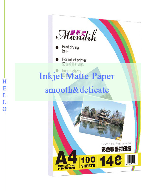 Smooth Fast Drying 100 Sheets Matte Inkjet Photo Paper