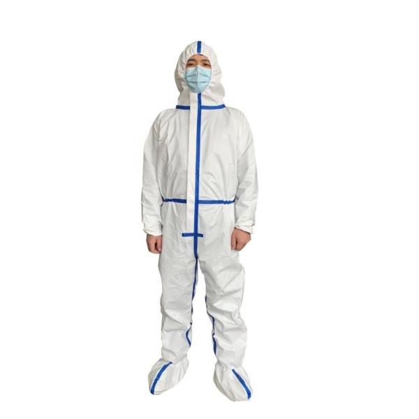 Quality Anti Virus Disposable Protective Suit , Breathable Disposable Full Body Suit for sale