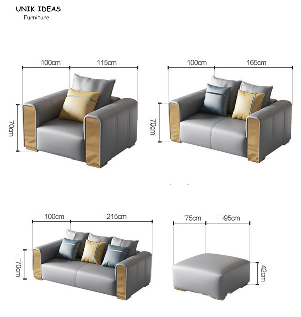 Luxury Leather Modern Living Room Sectional Sofas Couches With Recliners Brown