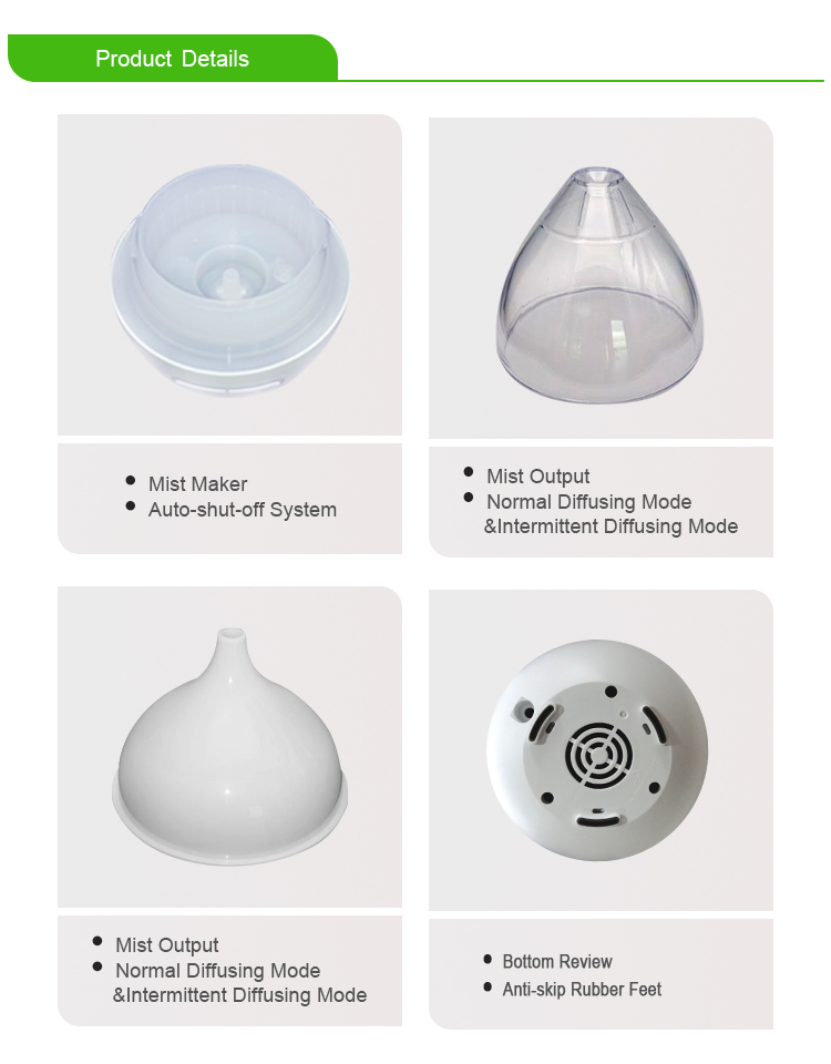 Room Cool Mist Electric Perfume Diffuser Ultrasonic PP Material