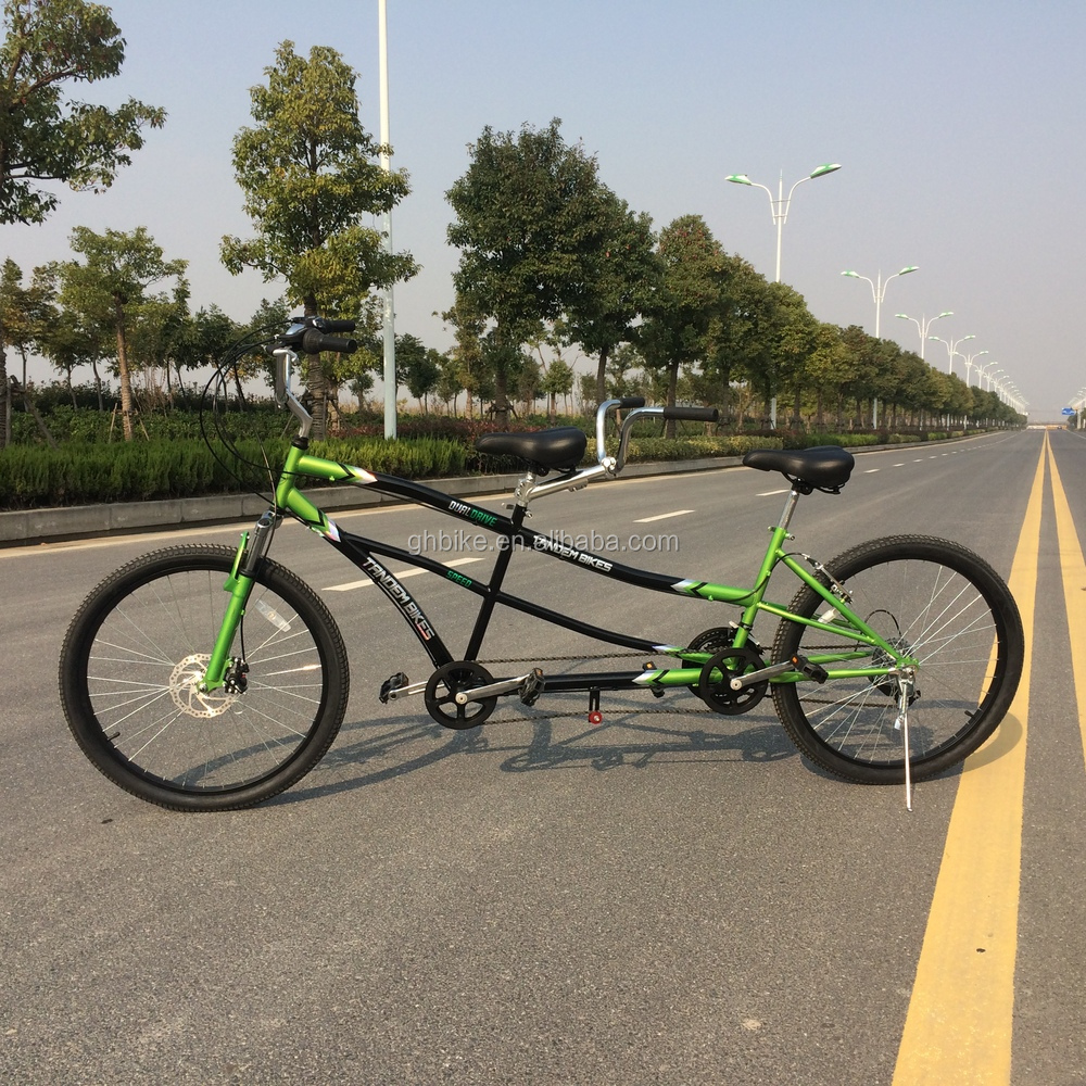 Aluminium Alloy Rim 26 Inch Tandem Bike Bicycle with Front Disc Brake and Rear V Brake