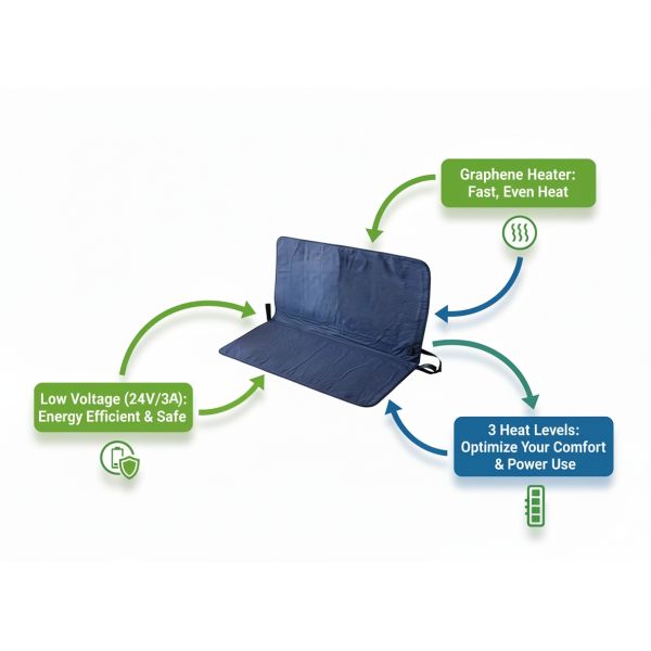 Heated golf cart seat cover