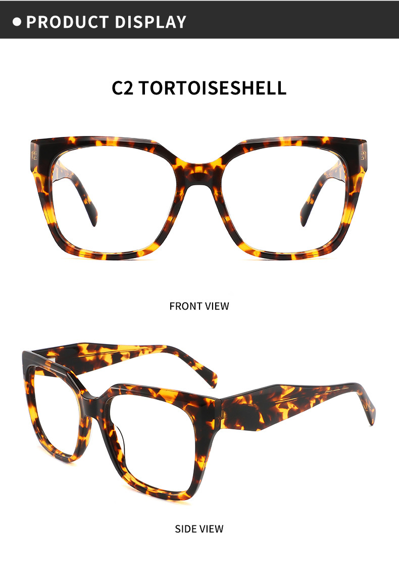 Customize Logo Oversized Frame Glasses Square Spectacle Optical