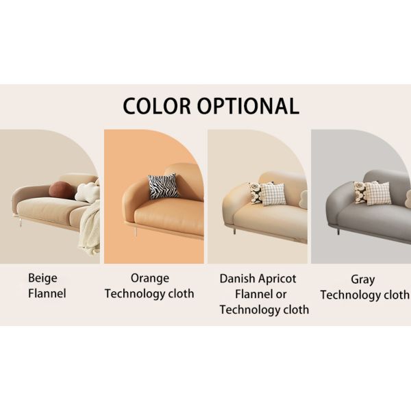 Apartment Flannel 3 Seater Living Room Sofa Sectional Simple Modern Furniture