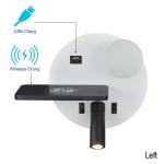 Bedside reading wall lamp acrylic ball USB wireless charger bedroom bed board
