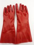 30cm 40cm Double Dipped PVC Gloves Long Sleeve Red PVC Coated Gloves For