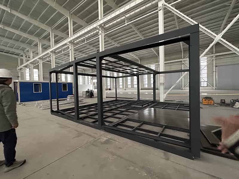 20ft Foldable Tiny Houses Manufacturer Brown Glass Door ten minutes build galvanized steel frame