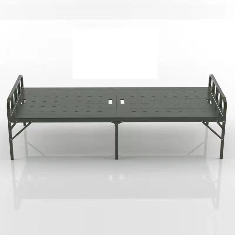 Field Steel Plastic Bed Camp Army Bed Portable Folding Bed Military Green Outdoor Training Bed