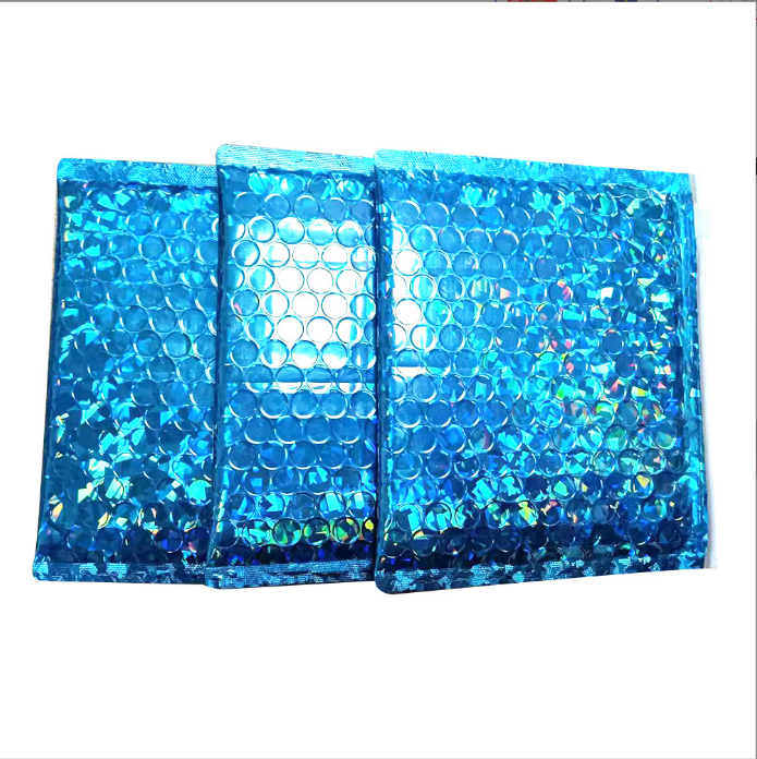 Secure Zipper Closure Metallic Bubble Zipper Bag With Multi-Size And Multi