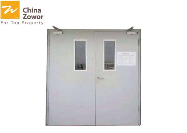 Double Swing Powder Coating Steel Insulated Commercial Fire Rated Door With