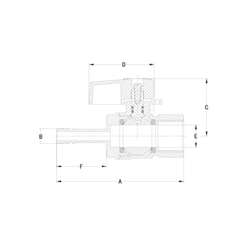 Gas Brass Threaded Ball Valve Male X Hose Connector PTFE Ball Valve