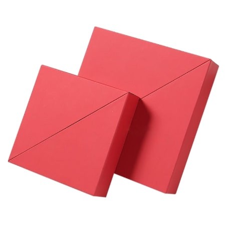 Red Square Diagonal Double Door Gift Box Scarf Presentation Box