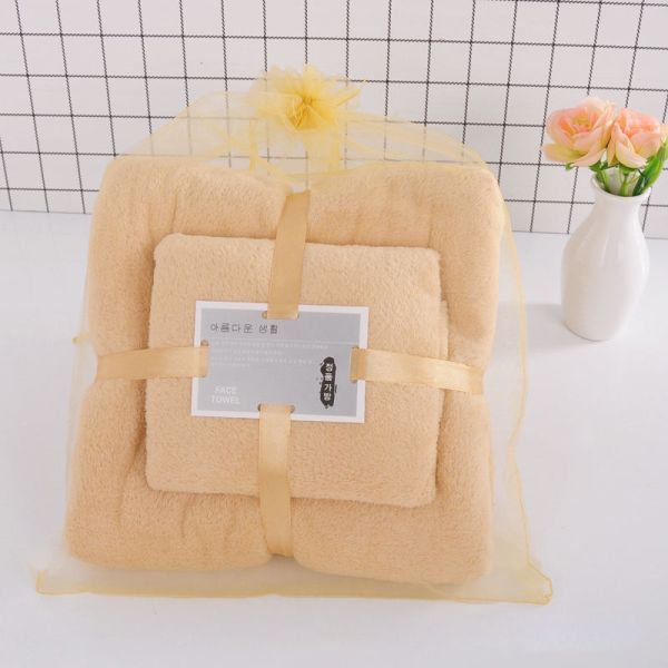 High Absorbent Round Coral Fleece Bath Towel Set with Sustainable Polyester Material