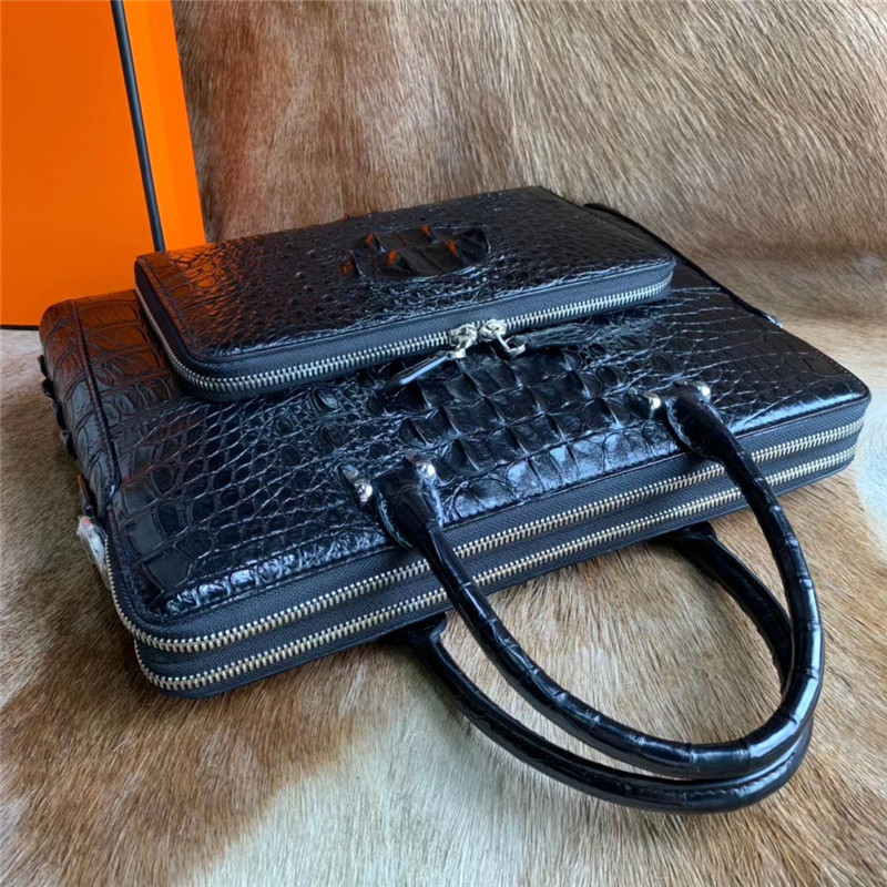 Exotic Real Crocodile Skin Businessmen Briefcase Working Handbag Genuine Alligator Leather Male Large Top-handle Bag
