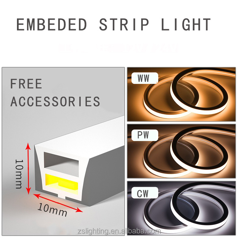 Exterior Waterproof 12/24V Silicone LED Light Strip For Home Decor Neon LED Strip Lights White 16.4ft/5m Neon Light Strip 12V Silicone Waterproof