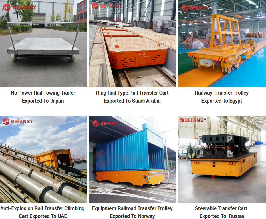 Auto Precast Concrete Floor Industrial Trolley Cart , 1-500 Tons Turning Battery trackless Transfer Trolley