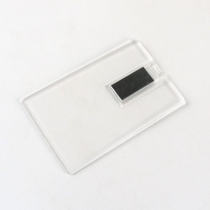Transparent Plastic Material Credit Card USB Sticks 2.0 128GB 64GB 15MB/S