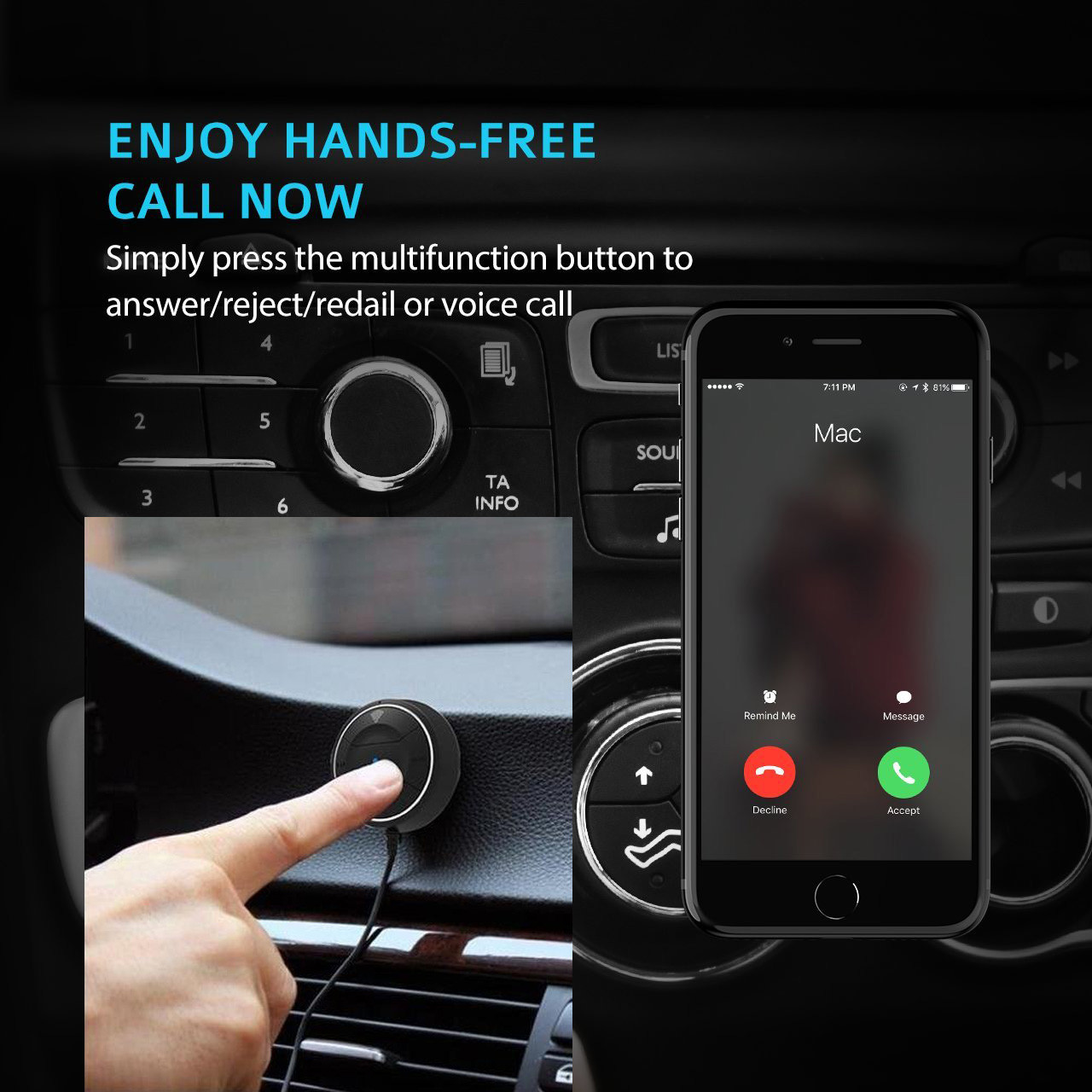 Bluetooth Aux Adapter, U2 Mini Wireless Car Bluetooth Receiver USB to 3.5mm Jack Bluetooth to Aux Adapter