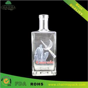 China Decal Square Glass Bottle for Vodka,liquor,etc wholesale
