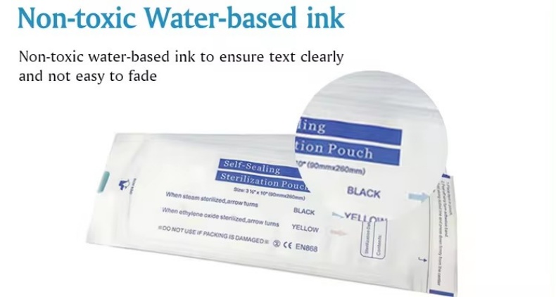 Different Size Sterilization Pouch Bags Disposable Dental Self Seal Sterilization Pouch