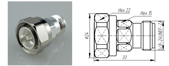 Rf Coax Connector 4.3-10 Male To N Female Male Type Adapter