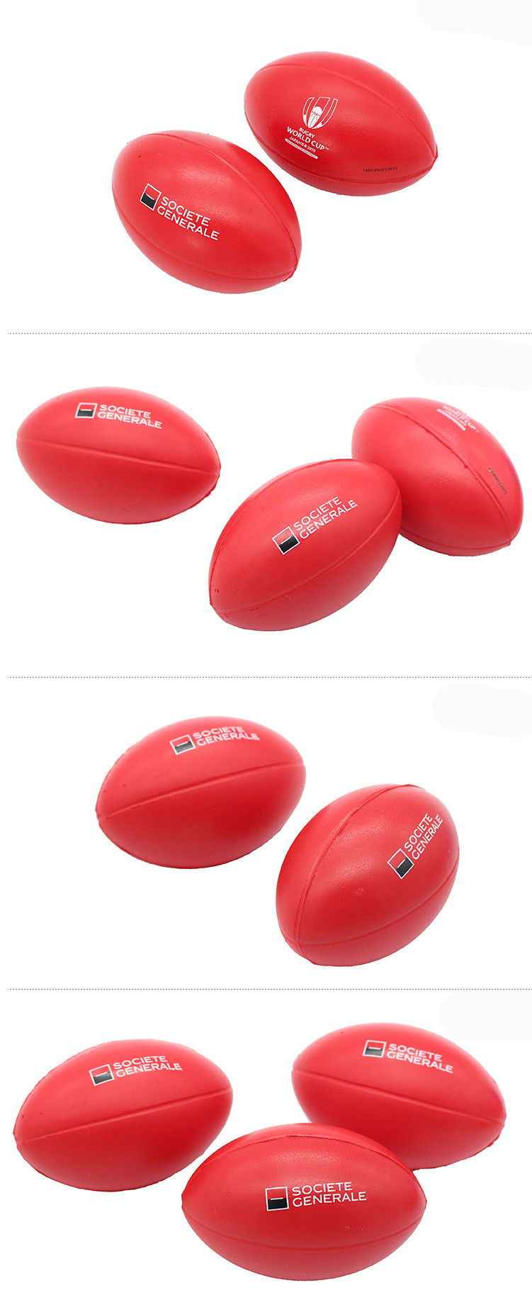 Colorful Promotional Rugby Shape Soft Stress Ball Logo Customized