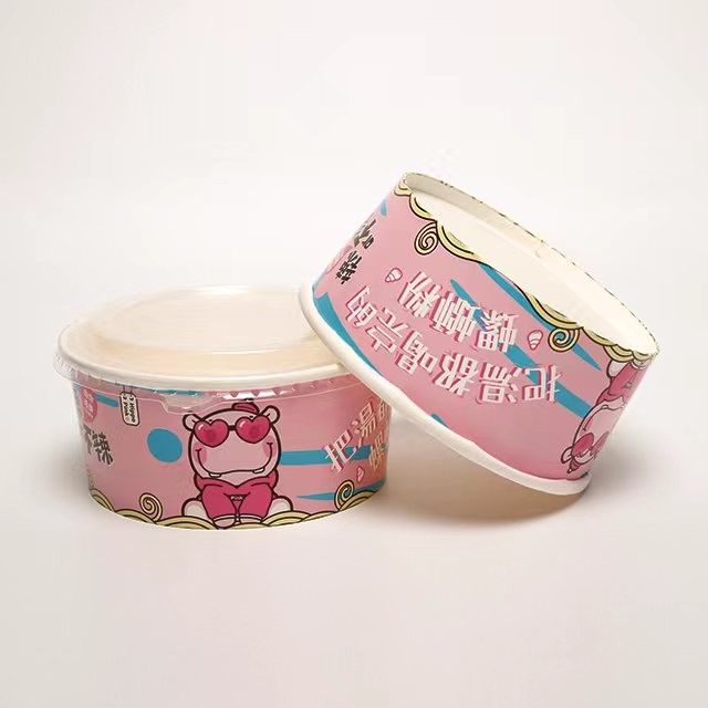 Heatable 32oz Take Away Bowls With Lids , Waterproof Kraft Salad Bowl 1000ml