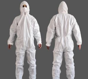 China Non Sterile Non Woven Isolation Gown , White Breathable Disposable Coveralls wholesale