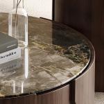 Marble Central Coffee Table Natural Stone Top Wood Legs For Living Room And