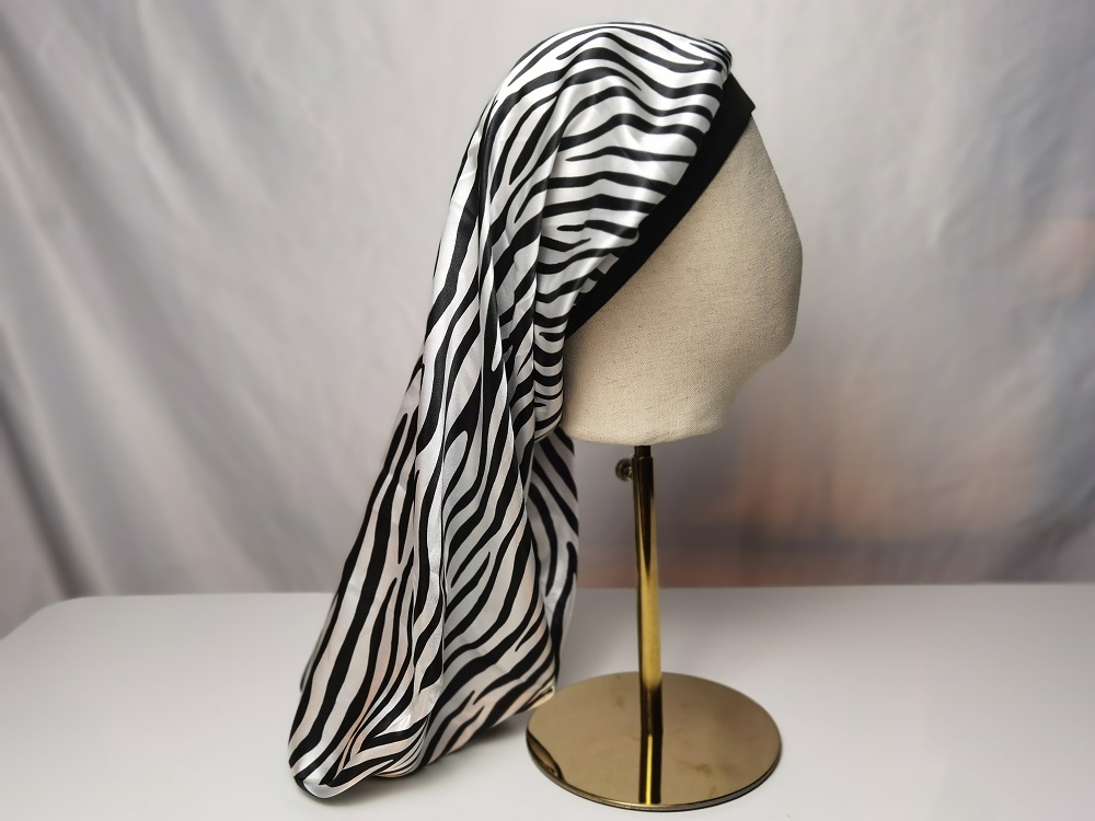 Warrens 52cm Satin Hair Bonnet Head Wrap Reversible For Female
