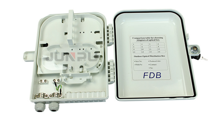 Ftth Outdoor Distribution Box, Fibre Optic Distribution Box white PC+ABS material