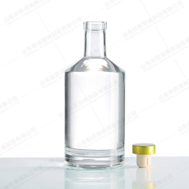 Body Material Glass Round Empty Bottle for Wine Gin Rum Brandy Vodka Liquor 750ml 500ml