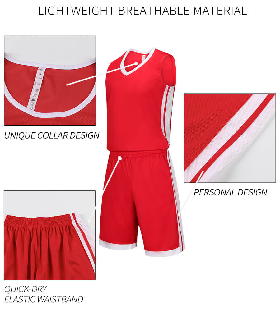 Red Blue Sublimation Basketball Jersey Oem Logo Printing Sleeveless Muilt Color